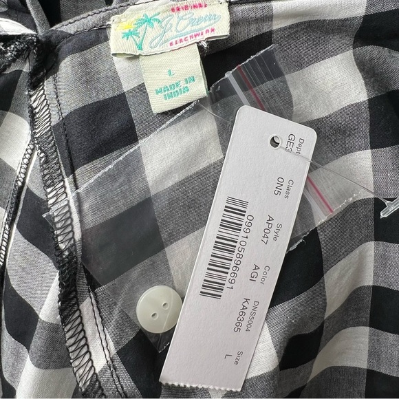 J. Crew Black & White Gingham Check Button Up Flowy Ruffle Midi Maxi Dress NWT - Picture 11 of 15